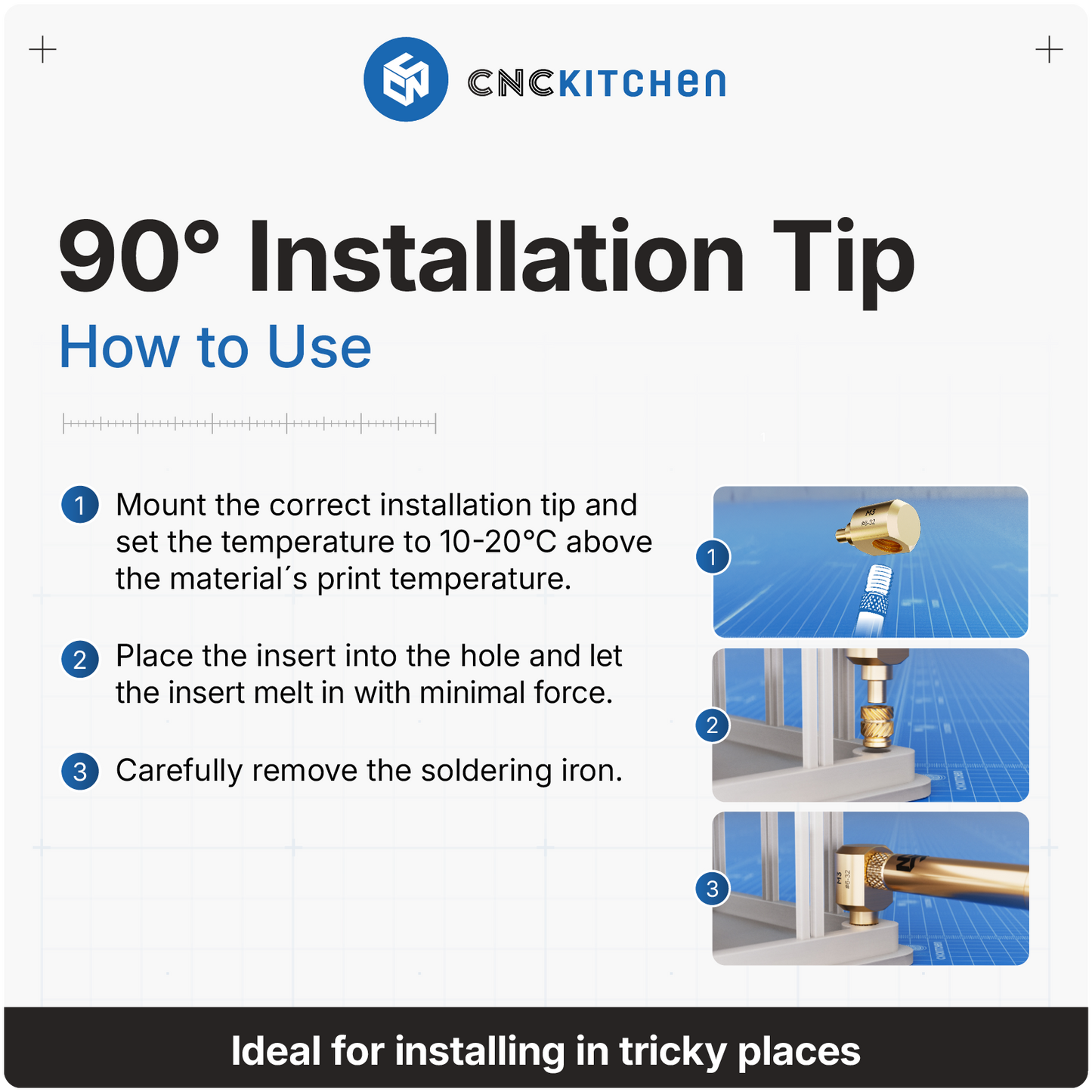 90° Installation Tip SET for M2 to M3