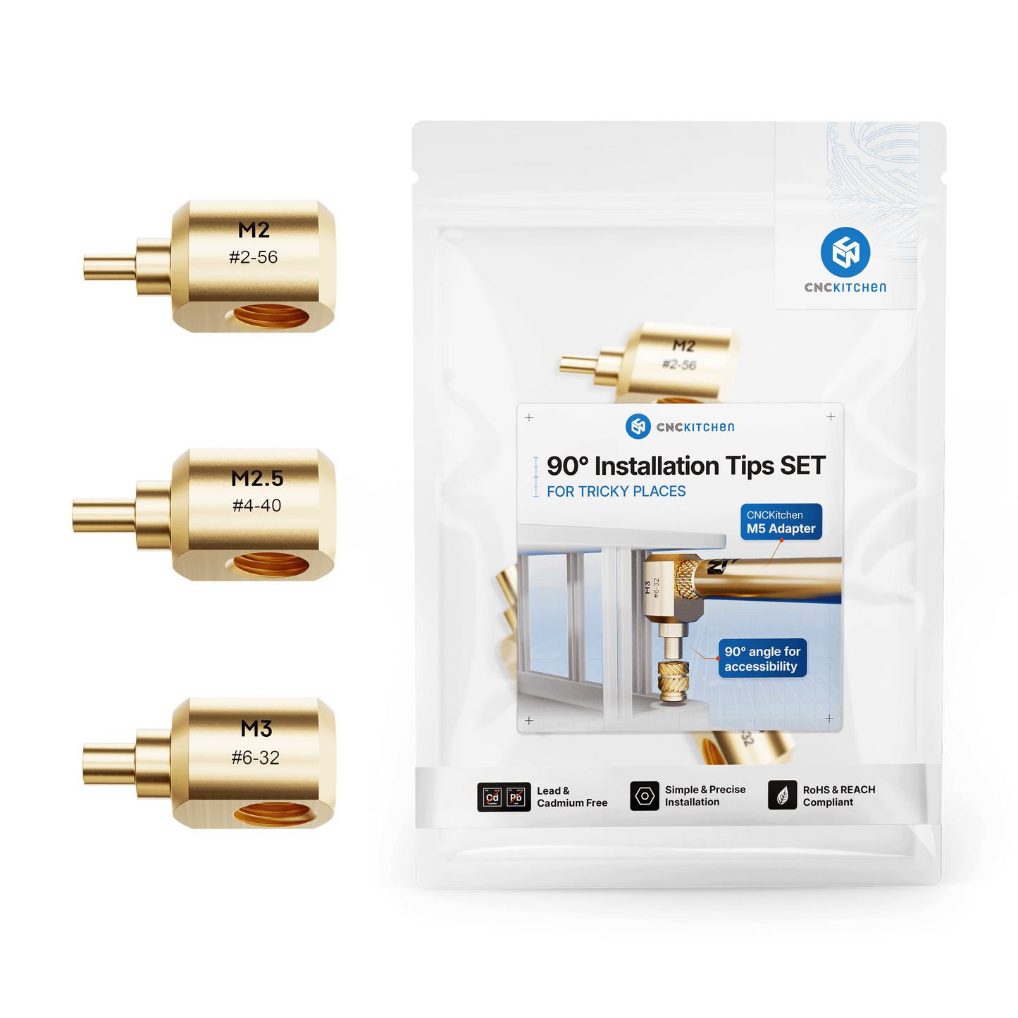 90° Installation Tip SET for M2 to M3