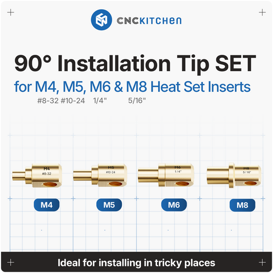 90° Installation Tip SET for M4, M5, M6, M8