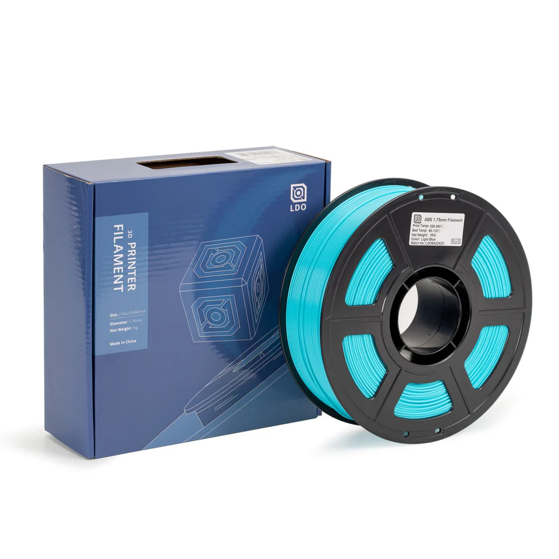 Light Blue ABS by LDO filament 1kg
