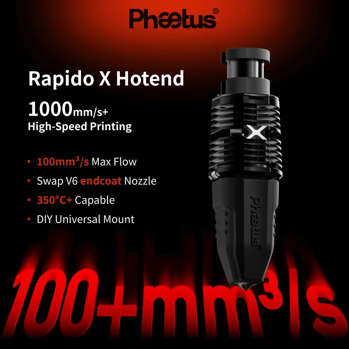 Phaetus Rapido X High-Flow Hotend with Liber Technology